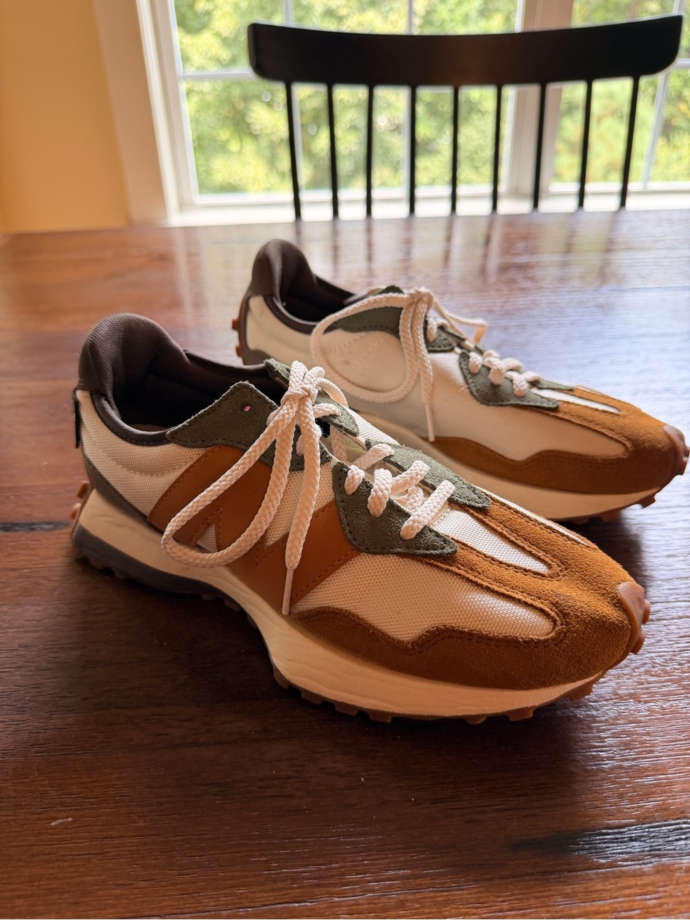 Rare New Balance 327 Winter Wheat Brown Green Cordura Sneakers